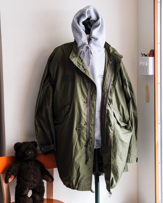 US Army M65 Fishtail Parka × Athletic Hoodie Grey