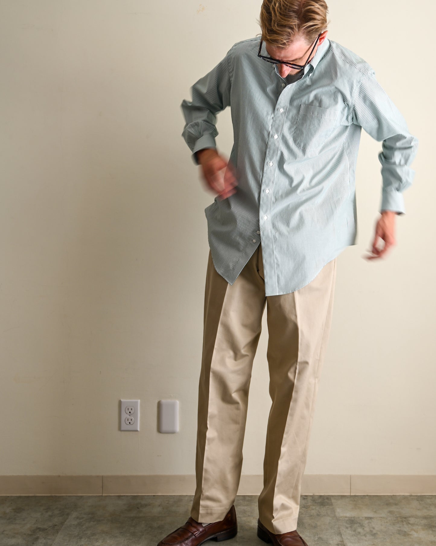 【T.O.D. Outdoorwear Co.】TOD BD SHIRT CANDY STRIPE GREEN