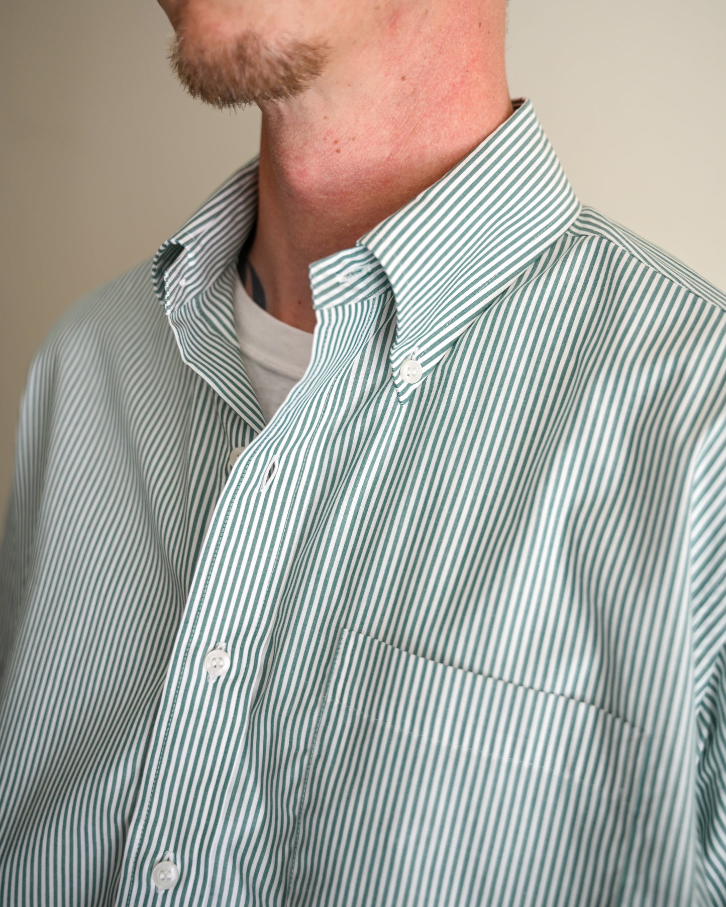 【T.O.D. Outdoorwear Co.】TOD BD SHIRT CANDY STRIPE GREEN