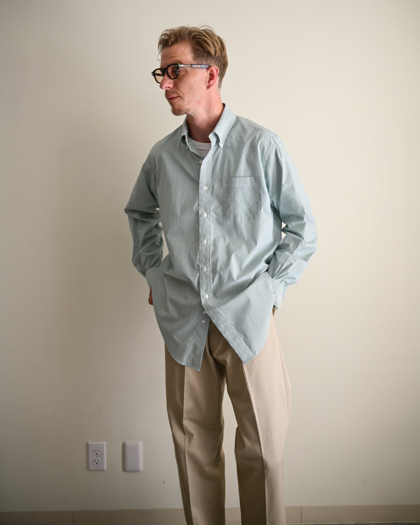 【T.O.D. Outdoorwear Co.】TOD BD SHIRT CANDY STRIPE GREEN