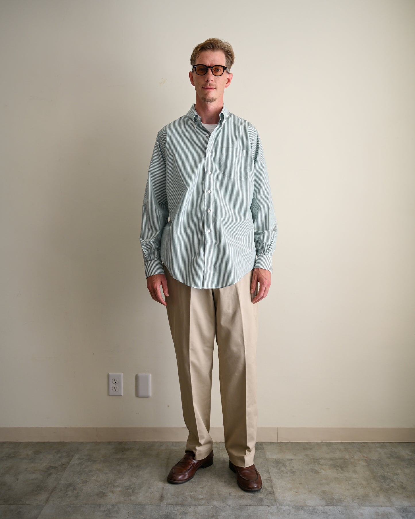 【T.O.D. Outdoorwear Co.】TOD BD SHIRT CANDY STRIPE GREEN