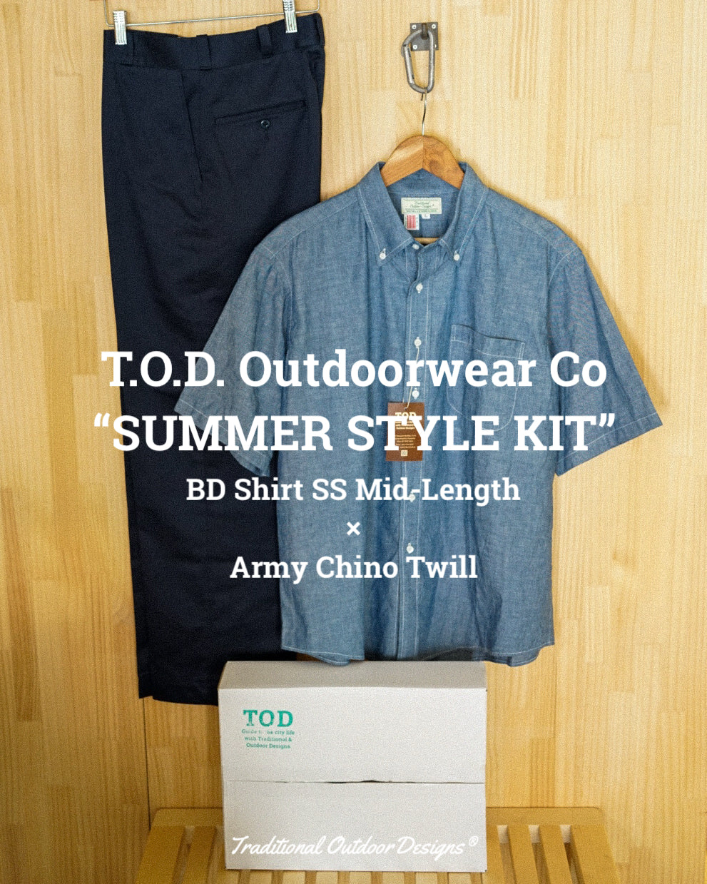 【TOD SUMMER STYLE KIT】BD SHIRT SS × ARMY CHINO NAVY