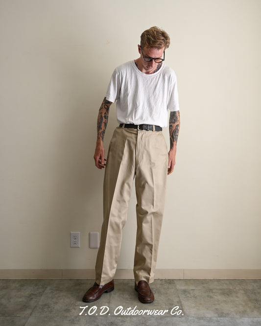 【TOD TRADITIONAL TROUSERS】M1968 CHINO COTTON TWILL, BEIGE