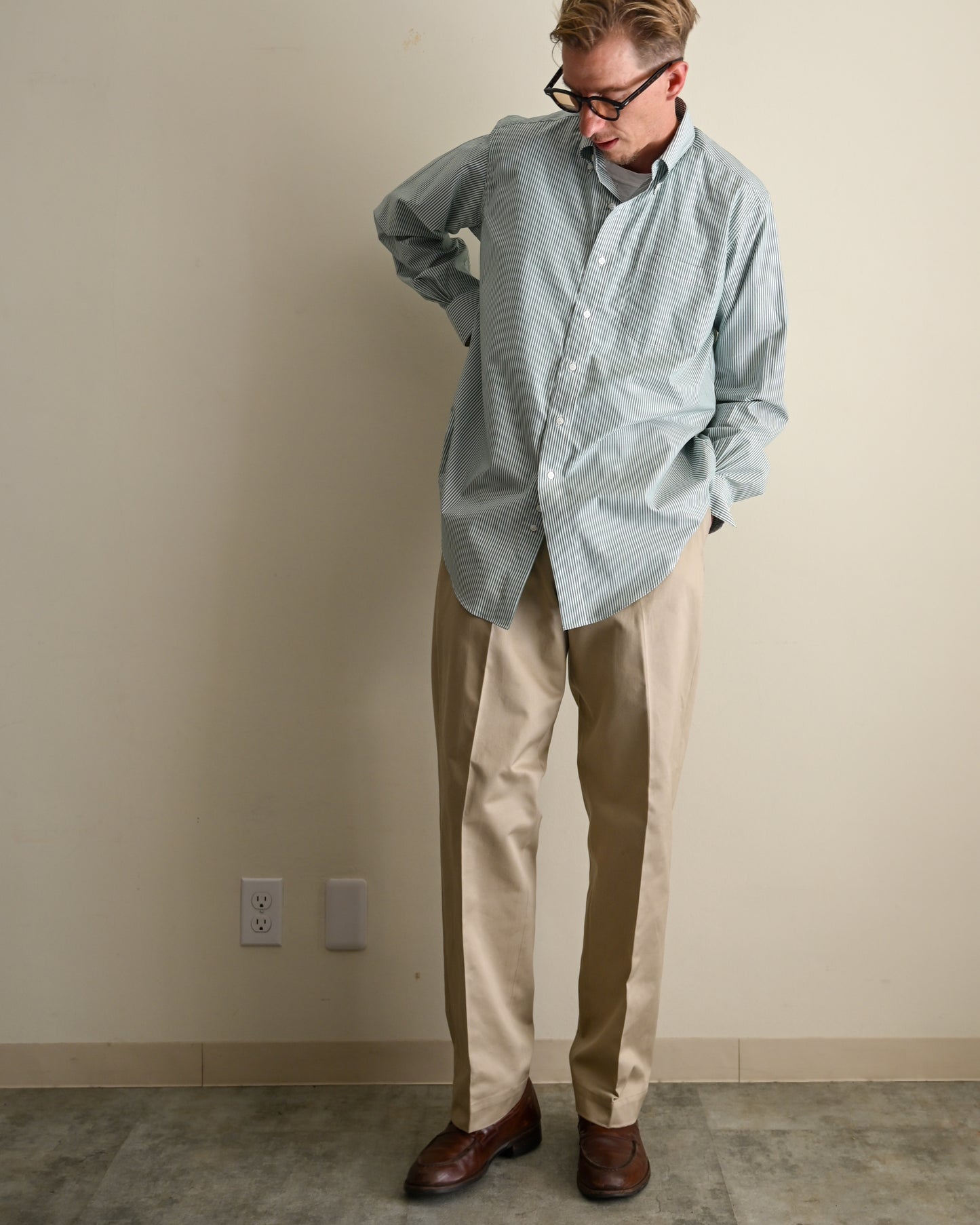【T.O.D. Outdoorwear Co.】TOD BD SHIRT CANDY STRIPE GREEN
