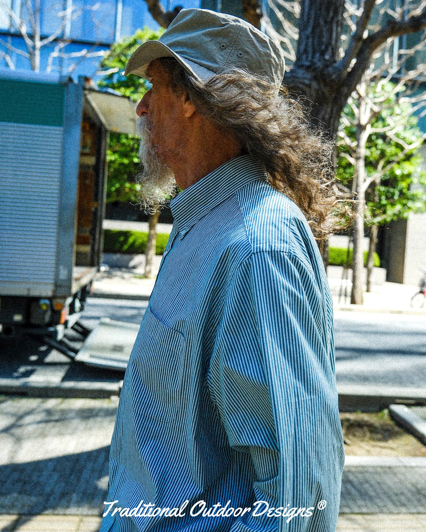 【T.O.D. Outdoorwear Co.】TOD BD SHIRT CANDY STRIPE SAX