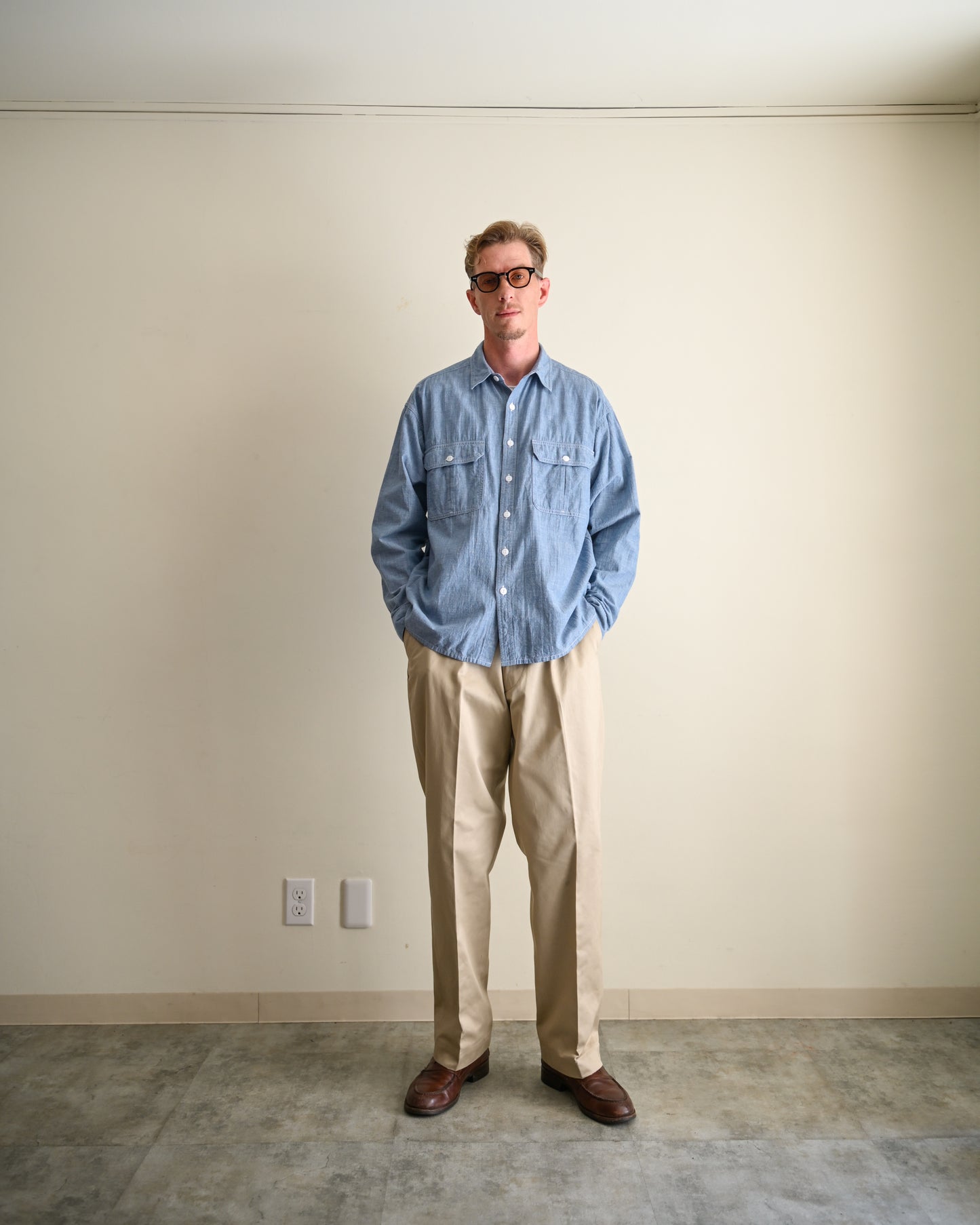 【T.O.D. Outdoorwear Co.】TOD THUNDERCLAP SHIRT DFP LS CHAMBRAY
