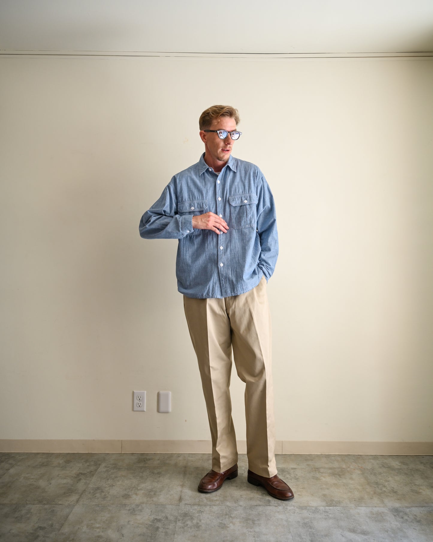 【T.O.D. Outdoorwear Co.】TOD THUNDERCLAP SHIRT DFP LS CHAMBRAY
