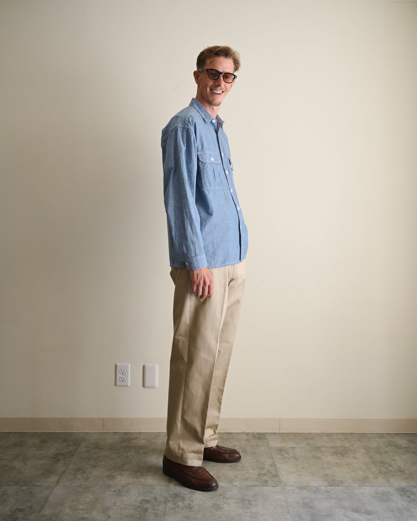 【T.O.D. Outdoorwear Co.】TOD THUNDERCLAP SHIRT DFP LS CHAMBRAY