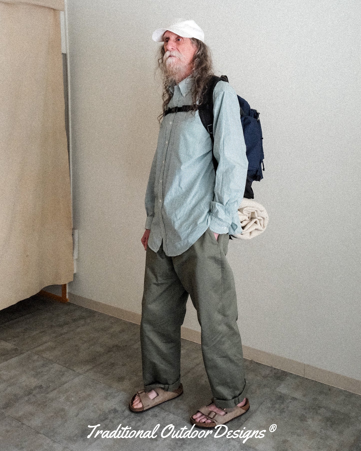 【T.O.D. Outdoorwear Co.】TOD BD SHIRT CANDY STRIPE SAX