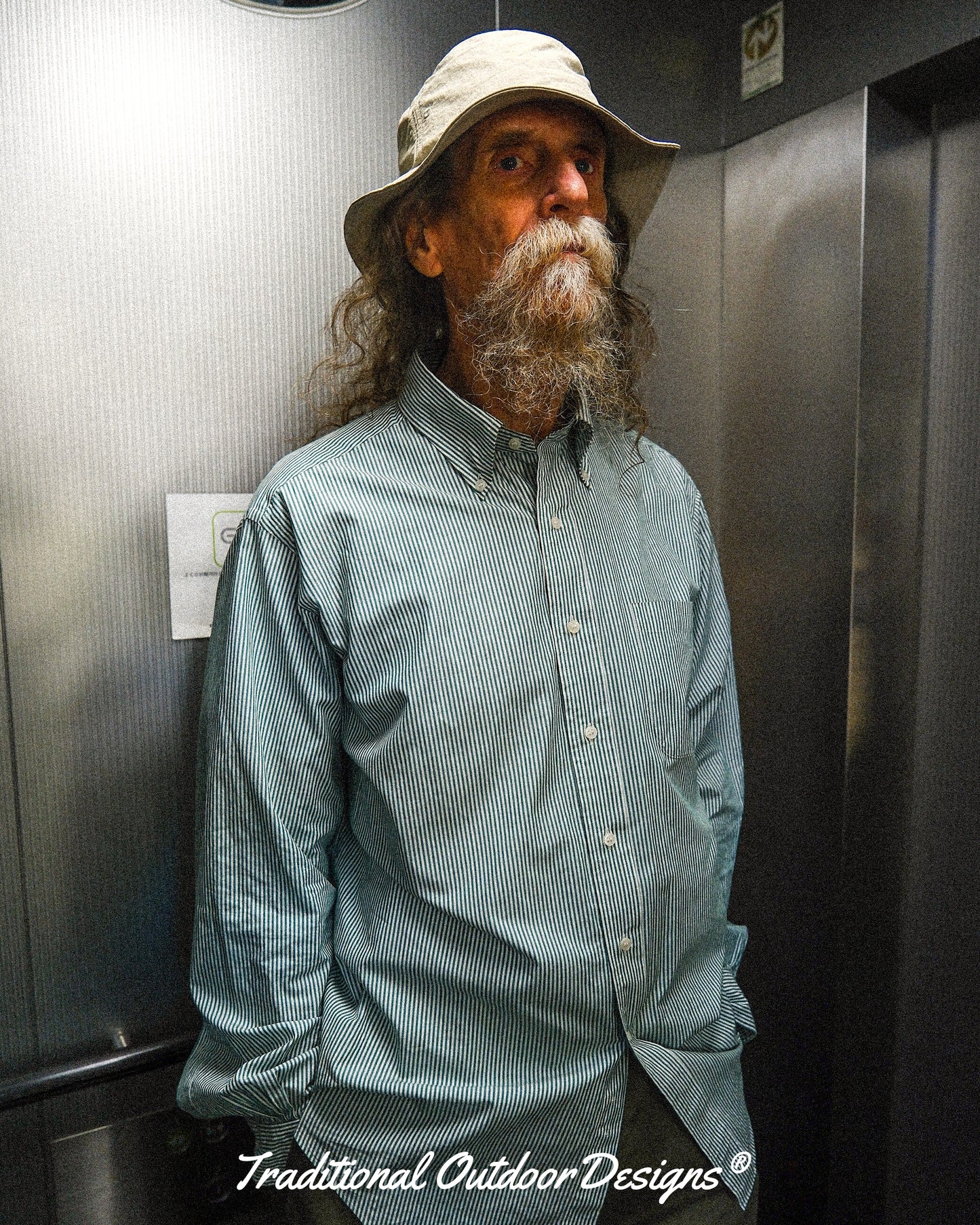 【T.O.D. Outdoorwear Co.】TOD BD SHIRT CANDY STRIPE SAX
