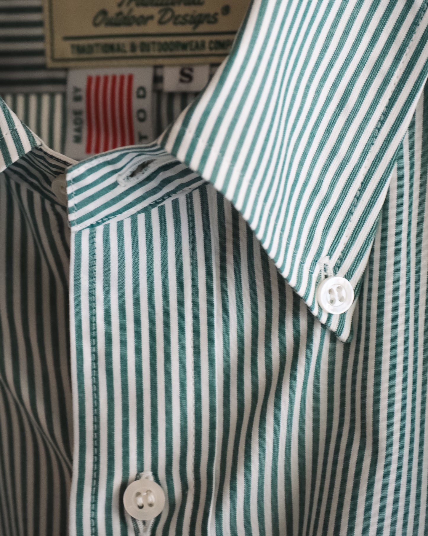 【T.O.D. Outdoorwear Co.】TOD BD SHIRT CANDY STRIPE GREEN