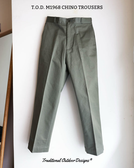 【Traditonal Outdoor Designs®】TOD M1968 CHINO TROUSERS COTTON TWILL, OLIVE