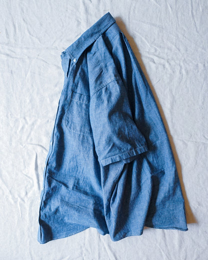 TOD BD Shirt Mid-Length SS Chambray Indigo