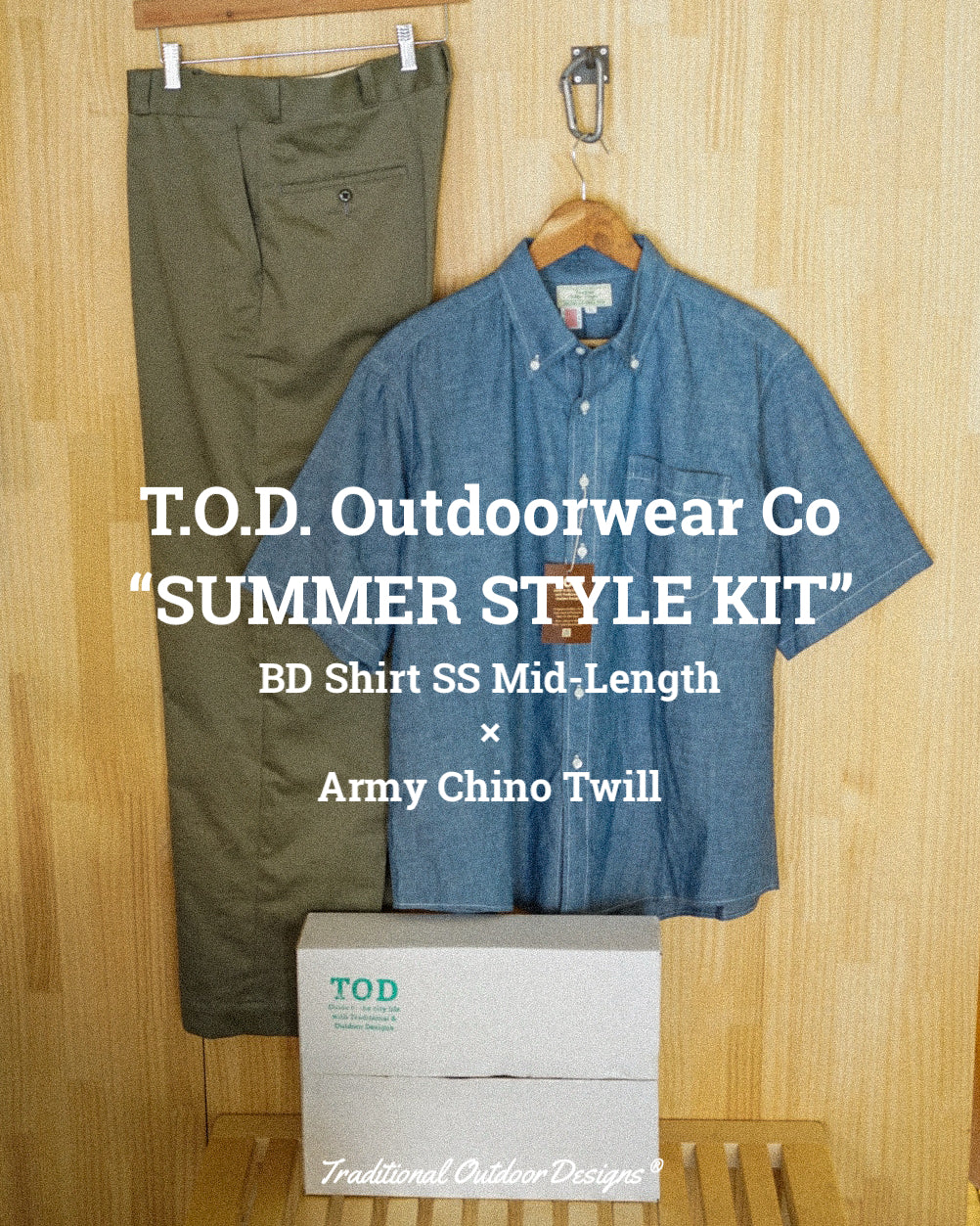 【TOD SUMMER STYLE KIT】BD SHIRT SS × ARMY CHINO OLIVE