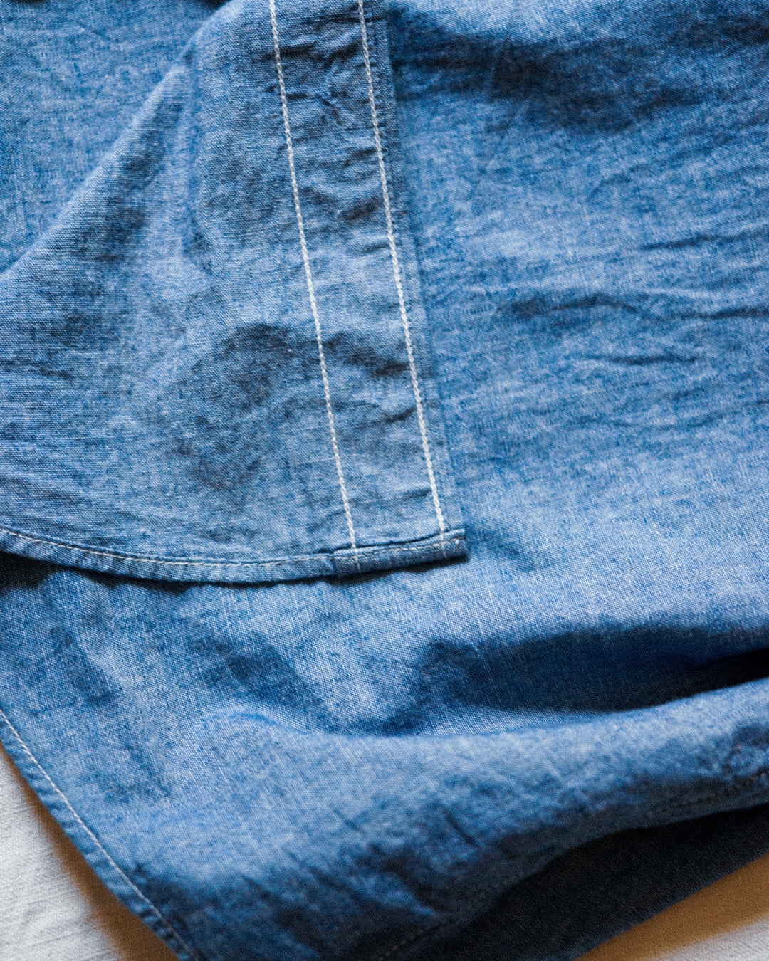 TOD BD Shirt Mid-Length SS Chambray Indigo