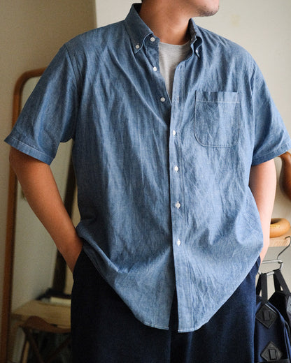 TOD BD Shirt Mid-Length SS Chambray Indigo