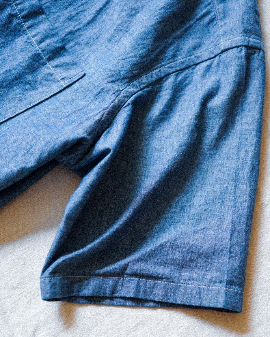 TOD BD Shirt Mid-Length SS Chambray Indigo
