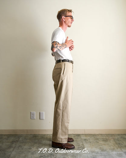 【TOD TRADITIONAL TROUSERS】M1968 CHINO COTTON TWILL, BEIGE