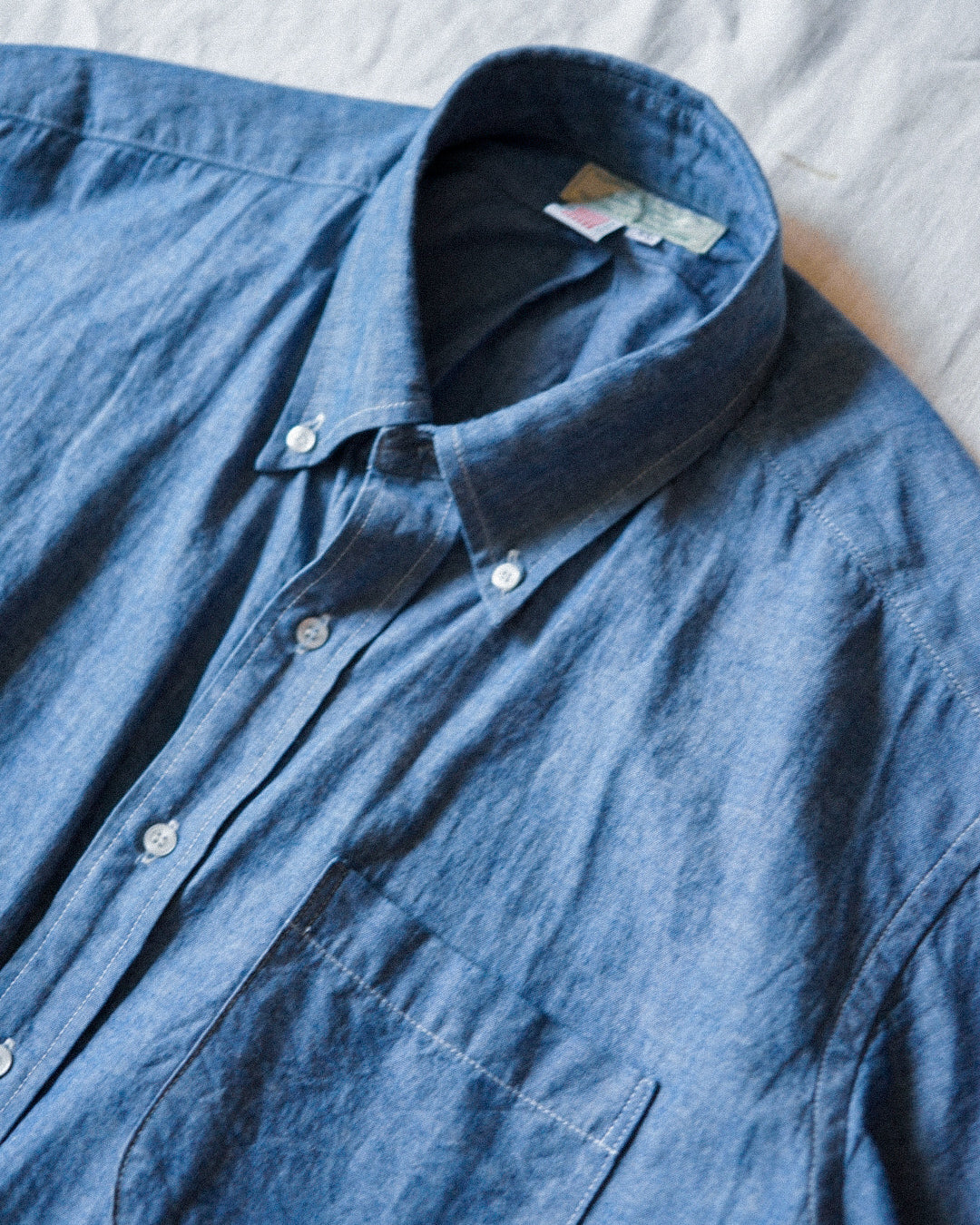 TOD BD Shirt Mid-Length SS Chambray Indigo