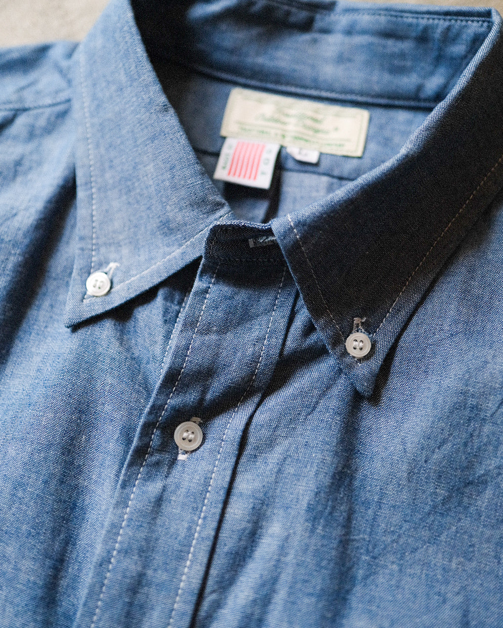 TOD BD Shirt Mid-Length SS Chambray Indigo
