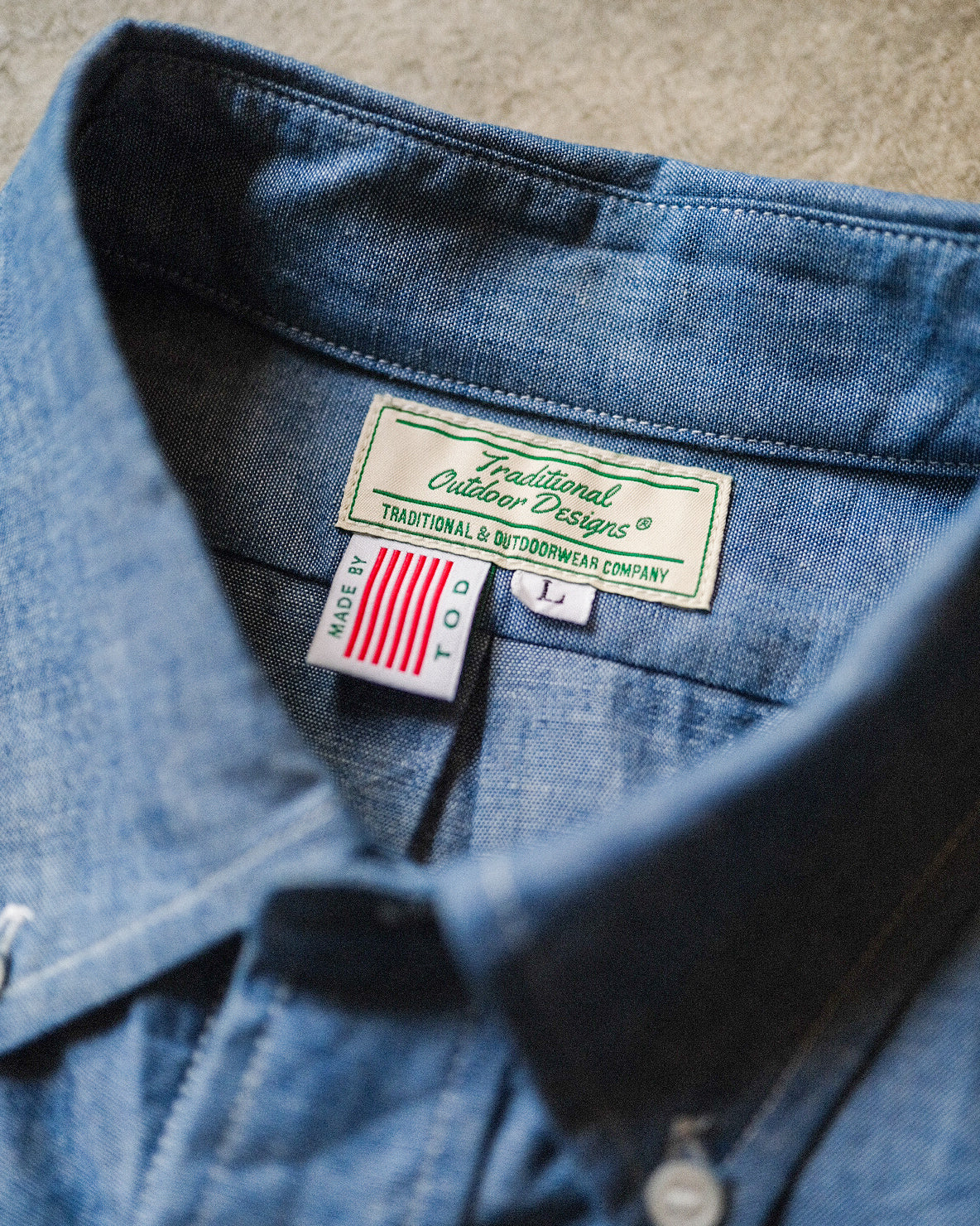 TOD BD Shirt Mid-Length SS Chambray Indigo