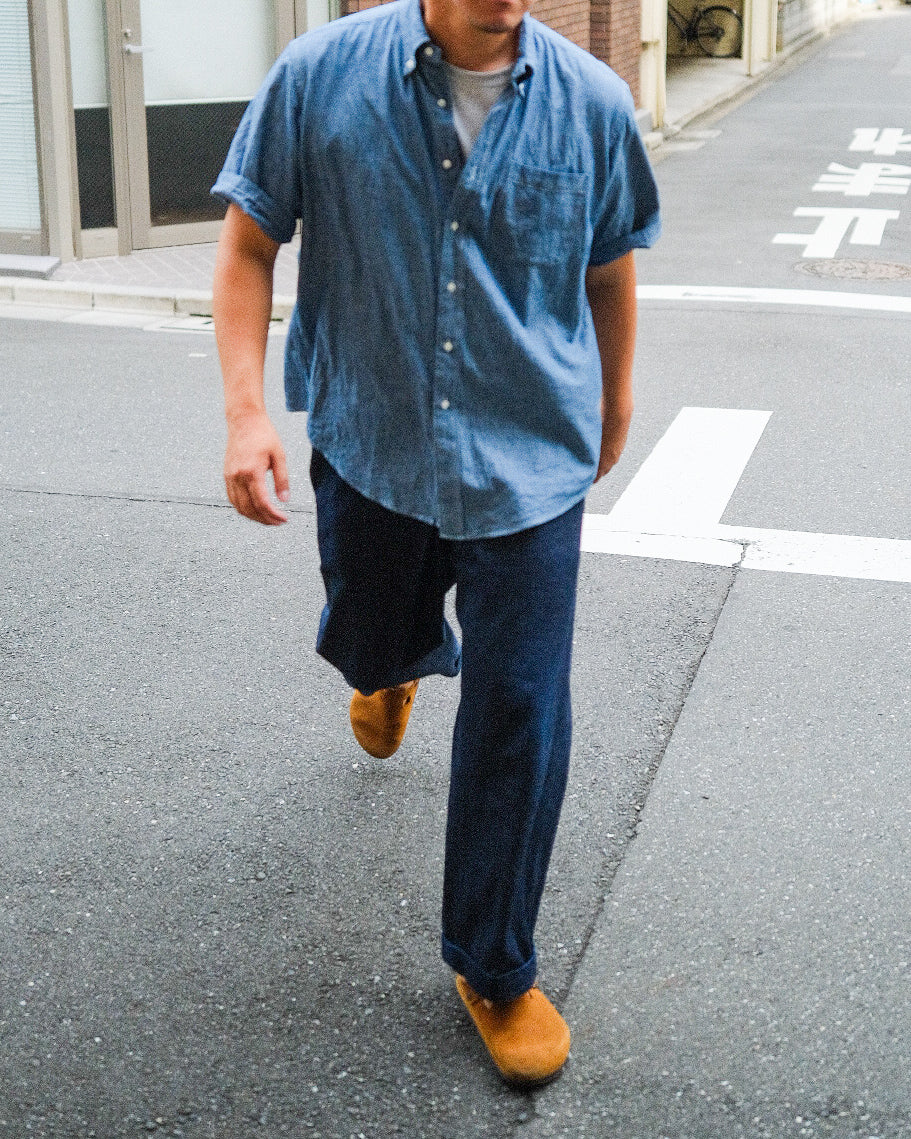 TOD BD Shirt Mid-Length SS Chambray Indigo